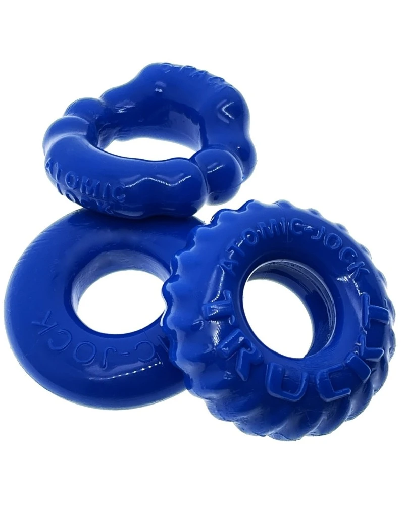 Oxballs Soldes -Oxballs Soldes lot de 3 cockrings oxballs bonemaker bleu 8